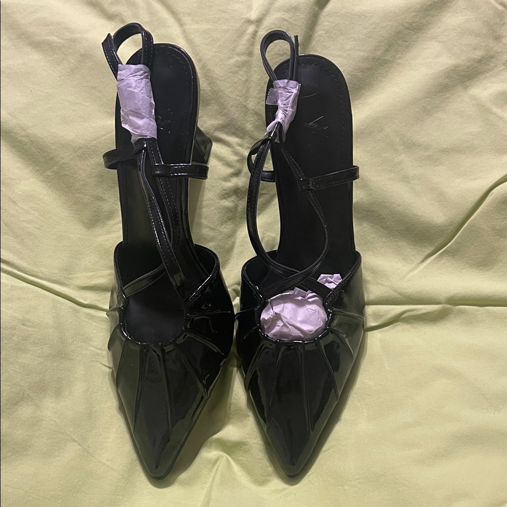Chic Black Patent Leather Women's Heels